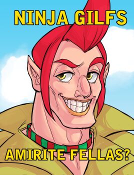 1boy groose highres nintendo pointy_ears red_hair sky solo teevo the_legend_of_zelda the_legend_of_zelda:_skyward_sword yellow_eyes