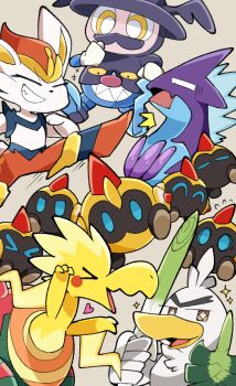 Rule 34 | > <, +++, + +, bright pupils, brown eyes, cane, cinderace, closed eyes, commentary request, dracozolt, facial hair, falinks, fang, food, gen 8 pokemon, grin, heart, highres, holding, holding cane, holding food, holding shield, holding spring onion, holding vegetable, holding weapon, katanagi1129, mr. rime, mustache, nintendo, open mouth, pokemon, pokemon (creature), pokemon focus, psarkle, shield, simple background, sirfetch'd, skin fang, smile, solid oval eyes, spring onion, teeth, toxtricity, toxtricity (low key), vegetable, weapon, white pupils, yellow eyes