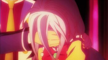 10s 1boy 1girl animated animated_gif brother_and_sister bad_tag long_hair no_game_no_life orange_eyes portrait shiro_(no_game_no_life) siblings sora_(no_game_no_life) white_hair