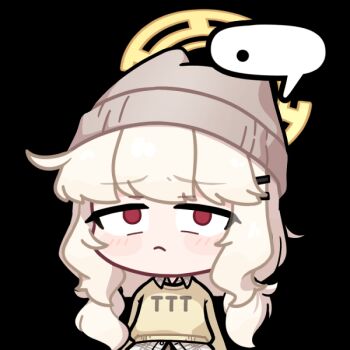 ... 1girl acomu414 animated animated_gif aoba_(blue_archive) aoba_(mom&#039;s_touch)_(blue_archive) beanie blinking blue_archive closed_mouth collared_shirt grey_hat grey_shirt hair_ornament hairclip halo hat long_hair official_alternate_costume parallel_hairclips plaid_clothes plaid_shirt red_eyes shirt simple_background solo speech_bubble spoken_ellipsis sweater transparent_background upper_body white_hair yellow_halo yellow_sweater