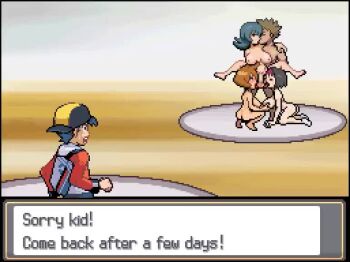 1boy 3girls abs ahegao animated animated_gif ass black_hair blush bouncing_breasts breast_press breasts brock_(pokemon) erika_(pokemon) ethan_(pokemon) fellatio gameplay_mechanics grabbing_another's_breast grey_hair groping group_sex hairband harem hetero huge_ass huge_breasts jiggle kiss large_breasts large_penis legs licking licking_penis looping_animation misty_(pokemon) multiple_boys multiple_girls muscular nintendo nipples nude oral orange_hair penis pixel_art pokemon pokemon_battle pokemon_hgss pussy sabrina_(pokemon) sex shine socks spread_legs standing standing_sex tagme thick_thighs thighs thong tongue tongue_out turtle_sausage turtle_soup vaginal video