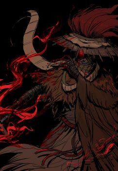 1boy black_background brown_hat brown_robe brown_scarf brown_wings commentary_request feathered_wings hat heathcliff_(project_moon) heishou_pack-you_branch_(identity)_(project_moon) highres holding holding_weapon limbus_company looking_at_viewer male_focus open_mouth project_moon robe scarf simple_background smile solo weapon winged_arms wings youxianzi