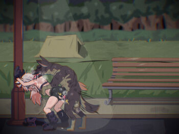 1girl animal_penis bestiality dog doggystyle knotted_penis onii-chan_wa_oshimai! oyama_mahiro public_indecency sex sex_from_behind tagme