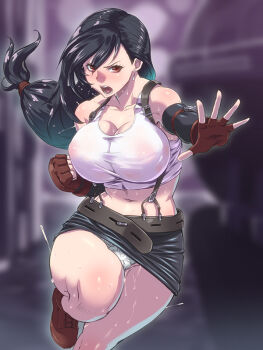 breasts final_fantasy final_fantasy_vii huge_breasts huracan long_hair panties tifa_lockhart underwear