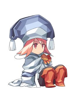 1girl anime_coloring aqua_cloak aqua_shirt archived_source arms_at_sides black_leggings blue_coat blue_hat blue_sleeves boots cloak coat deformed expressionless final_fantasy final_fantasy_iii full_body gloves hat hat_tassel itsumo_nokoru leggings long_sleeves mystical_high_collar no_nose pink_hair red_boots refia sage_(final_fantasy) shirt simple_background sitting sleeve_cuffs solo square_enix tassel turtleneck turtleneck_shirt white_background white_gloves