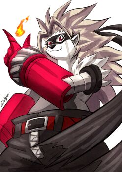 Rule 34 | belt, digimon, digimon (creature), looking at viewer, mask, rinatigresa, star (symbol), wolvermon