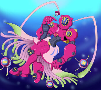 Rule 34 | amphimon, android, armor, digimon, digimon (creature), diving suit, full armor, gynoid, highres, mecha girl, robot girl