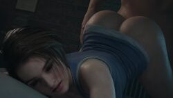 1boy 1cedev_ 1girl 3d 60fps all_fours animated ass ass_shake bare_arms bent_over blue_eyes blue_shirt blue_tank_top bluelightsfm bob_cut bottomless bouncing_ass breasts brown_hair chloeangelva closed_eyes clothed_female_nude_male clothed_sex clothes completely_nude couple dark_room doggystyle faceless faceless_male female_focus from_behind groping heavy_breathing hetero highres indoors interior jiggle jill_valentine looking_at_viewer moaning night no_pants nude oolay-tiger_(voice_actor) parted_lips partially_undressed realistic resident_evil resident_evil_3:_nemesis resident_evil_3_(remake) rigid3d sex sex_from_behind shiny_skin shirt sideboob sleeveless sound sound_effects source_filmmaker_(medium) tagme tank_top top-down_bottom-up ubermachineworks vaginal video