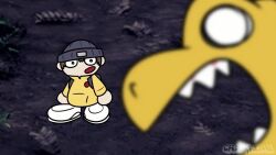 agumon animated audible_speech digimon digimon_(creature) digimon_world english_audio evolution flying hat mameo_(digimon) meme night numemon sharp_teeth shootingstarmon sky sound teeth video