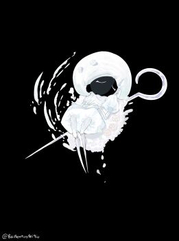 Rule 34 | 1girl, absurdres, arthropod girl, bairentuofeiqiu, black background, bodysuit, chinese commentary, closed eyes, commentary request, flower, full body, gloved sleeves, hat, highres, hollow knight, hollow knight: silksong, juliet sleeves, knees up, lace (hollow knight), long sleeves, lying, no mouth, on back, pin (hollow knight), puffy sleeves, rose, simple background, solo, tumblr username, u u, white bodysuit, white flower, white hat, white petals, white rose