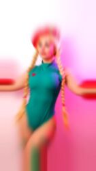 Rule 34 | 1girl, animated, audible music, bare shoulders, blonde hair, boots, braid, breasts, cammy white, cammy white (cosplay), claubailarinita, cosplay, fingerless gloves, gloves, hat, highres, leotard, one eye closed, real life, scar, scar on face, sleeveless, sound, street fighter, tagme, thong leotard, video, wink