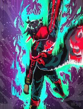 1boy absurdres black_hair boots core_drill goggles goggles_on_head highres kamina_pose kamina_shades male_focus pointing pointing_up simon_(ttgl) solo solo_focus spiral_power tengen_toppa_gurren_lagann triangular_eyewear youngweb5