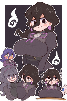 @_@ breasts hex_maniac_(pokemon) hex_maniac_(pokemon_legends:_z-a) hex_maniac_(pokemon_xy) highres kurachi_mizuki large_breasts multiple_persona nintendo pokemon pokemon_legends:_z-a pokemon_xy