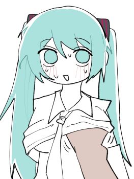 1girl aqua_hair grabbing_another&#039;s_breast groping hatsune_miku necktie pov pov_hands vocaloid