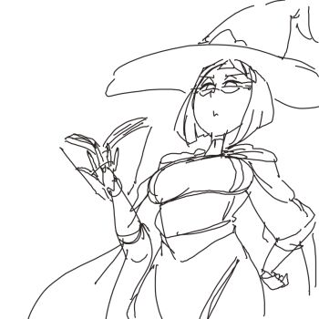 1girl bob_cut book davewaterfalls fire_emblem fire_emblem_awakening glasses hat miriel_(fire_emblem) nintendo reading short_hair sketch solo wizard_hat