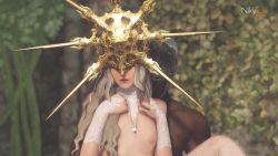 2boys 3d anal animated armor artist_name bra chosen_undead crossdressing crossdressing_(mtf) crown dark-skinned_male dark_skin dark_souls_(series) dark_souls_i dark_sun_gwyndolin erection feet fingerless_gloves flat_chest full_nelson garter_belt garter_straps gloves headpiece highres long_hair male_penetrated mask multiple_boys nikytale penis reverse_suspended_congress sex sex_from_behind small_penis sound source_request testicles thighhighs thighs trap underwear video watermark white_thighhighs yaoi