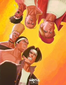 6+boys andy_bogard enn_vee_nkocee goro_daimon highres joe_higashi kusanagi_kyou male_focus multiple_boys nikaidou_benimaru terry_bogard the_king_of_fighters