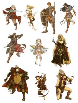 absurdres armlet axe black_collar black_hair black_nails blonde_hair blue_eyes book borrowed_design bow_(weapon) bowsette bracelet breath_weapon breathing_fire collar crown dark_skin dc9spot diddy_kong donkey_kong donkey_kong_(series) donkey_kong_country dress dunban_(xenoblade) fiora_(xenoblade) fire fire_emblem green_eyes head_wings highres holding holding_bow_(weapon) holding_weapon horns humanization jewelry king_k._rool long_hair mario_(series) melia_antiqua monado monkey multiple_boys multiple_girls nail_polish navel new_super_mario_bros._u_deluxe nintendo polearm reyn_(xenoblade) riki_(xenoblade) sharla_(xenoblade) sharp_teeth shield short_hair shulk_(xenoblade) smile spear spiked_armlet spiked_collar spikes strapless strapless_dress super_crown super_smash_bros. sword teeth vest weapon wings xenoblade_chronicles_(series) xenoblade_chronicles_1