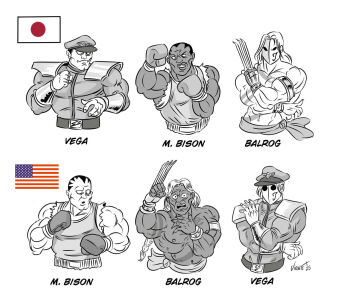 3boys american_flag armlet armor balrog_(street_fighter) belt bow boxing_gloves bracelet braid braided_ponytail capcom claw_(weapon) clawed_gauntlets cosplay costume_switch dark-skinned_male dark_skin hat japanese_flag jewelry long_hair m._bison male_focus military_uniform multiple_boys muscular muscular_male parted_lips scowl short_hair shoulder_armor shoulder_pads street_fighter street_fighter_ii_(series) tank_top topless_male torn_clothes upper_body vega_(street_fighter) vicentedesenha waist_bow weapon wrist_guards