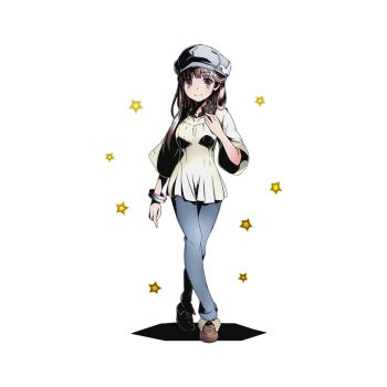 10s 1girl alpha_transparency blue_hat blue_pants bracelet brown_eyes brown_hair denim divine_gate female_focus full_body hat jewelry long_hair looking_at_viewer meigo_arisa official_art pants shadow smile solo star_(symbol) toaru_majutsu_no_index toaru_majutsu_no_index:_endymion_no_kiseki transparent_background ucmm