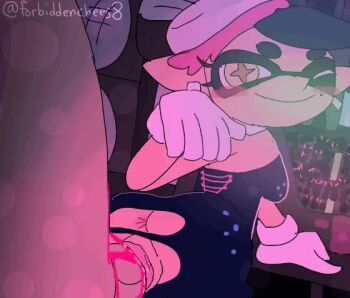 +_+ 1boy 1girl animated animated_gif anus ass bare_shoulders bouncing_breasts breasts callie_(splatoon) callie_(squid_sisters_outfit)_(splatoon) clothed_female_nude_male earrings forbiddenchees8 gloves jewelry looking_back nintendo nude one_eye_closed pointy_ears sex sleeveless splatoon_(series) tentacle_hair vaginal yellow_eyes