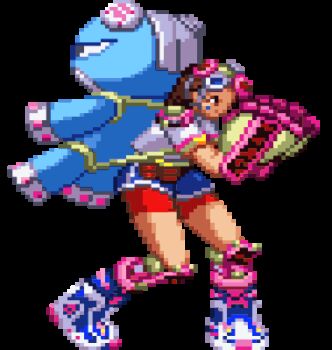 animated animated_gif bike_shorts bike_shorts_under_shorts boots bouncing brown_eyes brown_hair dolphin_shorts emi_(fighting_vipers) fighting_stance fighting_vipers fighting_vipers_2 gauntlets goggles goggles_on_head leg_up mechanical_hands pin-point_(artist) sega shirt short_hair shorts sprite straps_across_chest stuffed_animal stuffed_toy teddy_bear white_shirt