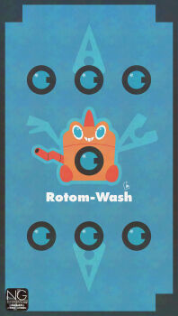 Rule 34 | blue eyes, blue sclera, colored sclera, gen 4 pokemon, grin, highres, looking at viewer, meme (sleepsheep), nintendo, no humans, open mouth, pokemon, pokemon (creature), pokemon focus, rotom, rotom (wash), smile, solo, teeth, washing machine