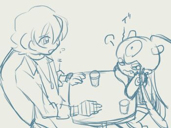 bandaged_arm bandages digimon digimon_(creature) digimon_ghost_game higashimitarai_kiyoshiro highres jellyfish_girl jellymon monster_girl sanekokoa short_hair tentacle_hair tentacles