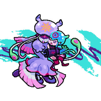 Rule 34 | digimon, digimon (creature), highres, jellyfish girl, jellymon, mask, monster girl, pizzadramon, tentacle hair, tentacles, thetismon