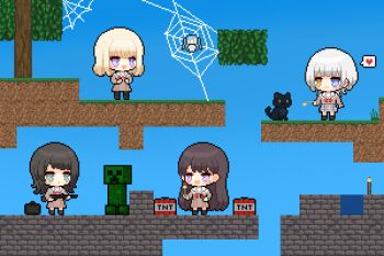 Rule 34 | 5girls, animated, animated gif, artist request, bang dream!, bang dream! it's mygo!!!!!, black hair, black pantyhose, black socks, blonde hair, blue eyes, brown dress, brown shirt, cat, cat teaser, chinese commentary, cocoon, commentary request, commission, creeper, dress, explosive, grey skirt, gun, hanasakigawa school uniform, heart, heterochromia, holding, holding cat teaser, holding gun, holding torch, holding weapon, kaname raana, medium hair, minecraft, misumi uika, mole, mole under eye, multiple girls, open mouth, pantyhose, purple eyes, raana the cat, sailor collar, sailor dress, school uniform, second-party source, serafuku, shiina taki, shirt, short hair, silk, skirt, socks, spider web, spoken heart, tnt, tnt block (minecraft), togawa sakiko, torch, weapon, white hair, white sailor collar, yahata umiri, yellow eyes