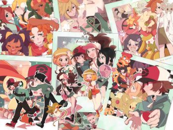 6+boys 6+girls :d anniversary professor_juniper baseball_cap bianca_(pokemon) black_footwear black_vest blonde_hair boots brown_hair burgh_(pokemon) caitlin_(pokemon) cheren_(pokemon) closed_eyes closed_mouth commentary_request dark-skinned_female dark_skin deerling denim denim_shorts double_v elesa_(pokemon) elite_four emolga eyelashes fennel_(pokemon) flower gen_5_pokemon ghetsis_(pokemon) glasses green_hair green_skirt grimsley_(pokemon) gym_leader hair_flower hair_ornament hand_on_headwear hat headband hilbert_(pokemon) hilda_(pokemon) holding_hands iris_(pokemon) joltik lab_coat legendary_pokemon lenora_(pokemon) lilligant long_hair long_sleeves looking_away minccino misha_(ohds101) multiple_boys multiple_girls munna mythical_pokemon n_(pokemon) nintendo on_head on_shoulder open_mouth orange_hair oshawott pidove poke_ball poke_ball_(basic) pokemon pokemon_(creature) pokemon_bw pokemon_on_head pokemon_on_shoulder purple_hair red_hair reuniclus scrafty sewaddle shauntal_(pokemon) shirt shorts skirt skyla_(pokemon) sleeveless sleeveless_shirt smile snivy team_plasma team_plasma_grunt teeth tepig tongue v vest victini whimsicott white_shirt wristband