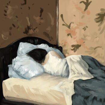 animal_focus animated animated_gif bed black_cat black_hair cat commentary english_commentary indoors krita_(medium) looping_animation lying on_side original pillow prinz-myshkin sleeping solo under_covers wallpaper_(object)