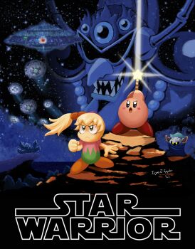 fumu_(kirby) highres kirby kirby_(series) meta_knight nightmare_(kirby) nintendo ponytail sky star_(sky) starry_sky tagme