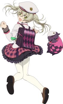 Rule 34 | 1girl, alternate hairstyle, argyle bag, artist request, bag, beret, black shirt, black skirt, blonde hair, bow, brown shoes, clenched hands, creature, doll, elize lutus, elize lutus (school uniform), flute, from behind, full body, game cg, green eyes, hat, highres, instrument, jacket, jumping, lace, lace-trimmed skirt, lace trim, looking at viewer, medium hair, multicolored skirt, official alternate costume, official art, pantyhose, pink bow, pink skirt, plaid clothes, plaid skirt, purple bag, purple skirt, recorder, school bag, school emblem, school uniform, shirt, shoes, skirt, solo, tales of (series), tales of asteria, tales of xillia, third-party source, transparent background, twintails, white hat, white jacket, white pantyhose