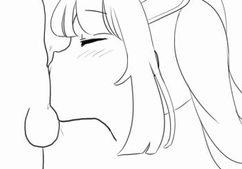 animated animated_gif deepthroat fellatio foreskin foreskin_insertion oral saliva testicles touhoku_kiritan ugoira what_a