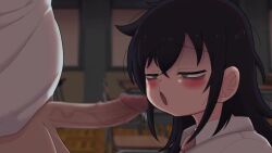 1boy 1girl animated bags_under_eyes black_hair blurry blurry_background blush bottomless censored classroom dakkoku_jiro desk fellatio green_eyes hetero indoors kissing_penis kuroki_tomoko licking licking_penis loli long_hair mosaic_censoring nude oral penis school_desk school_uniform sound sweatdrop tagme tongue tongue_out veins veiny_penis video watashi_ga_motenai_no_wa_dou_kangaetemo_omaera_ga_warui!