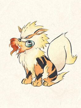 Rule 34 | arcanine, beads, biting, chi-yu (pokemon), fire, fish, gen 1 pokemon, highres, holding with mouth, legendary pokemon, metikyun, mouth hold, nintendo, pokemon, pokemon (creature), sitting, striped fur, texture