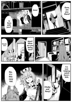 3girls absurdres animal_ears antenna_hair apron baggy_clothes breasts cat_ears deerstalker dress fullmetal_alchemist hat highres hololive hololive_english indie_virtual_youtuber large_breasts multiple_girls mumble_(shachimu) name_tag nimi_nightmare nurse nurse_cap original round_collar rounded_collar sameko_saba scene_reference sleeve_slit smile smol_ame sweater sweater_under_dress tapir_ears tapir_girl turtleneck turtleneck_sweater virtual_youtuber walfie_(style) watson_amelia white_apron zetsuental