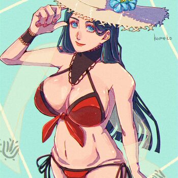 bikini bleach breasts large_breasts long_hair swimsuit unohana_retsu