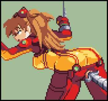 00s 1girl ^^^ ahegao aliasing angry animated animated_gif artificial_insemination ass bdsm black_border blue_eyes bodysuit bondage border bouncing_breasts bound bound_ankles bound_wrists bracer breasts brown_hair butt_crack covered_navel cum cum_in_pussy egg evangelion:_2.0_you_can_(not)_advance excessive_cum female_focus from_side gainax green_background hair_between_eyes hairpods half-closed_eyes hand_on_own_hip headgear impregnation jiggle kyrieru long_hair lowres mecha_pilot_suit medium_breasts neon_genesis_evangelion orange_hair pixel_art plugsuit_(evangelion) pumping pussy rape rebuild_of_evangelion restrained rolling_eyes scowl sex_machine simple_background skin_tight solo souryuu_asuka_langley spread_legs standing surprised tentacle_sex tentacles test_plugsuit_(evangelion) torn_bodysuit torn_clothes two_side_up uncensored v-shaped_eyebrows vaginal