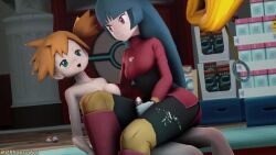 1futa 2girls 3d animated aqua_eyes asymmetrical_hair blush breasts completely_nude cum erection eyelashes futa_with_female futanari gen_1_pokemon green_eyes hair_between_eyes handjob highres hypno indoors long_hair looking_down medium_breasts misty_(pokemon) motion_lines multiple_futa multiple_girls navel ngt95 nintendo nipples nude open_mouth orange_hair pendulum penis pokemon pokemon_frlg ponytail red_eyes sabrina_(pokemon) shiny_skin short_hair side_ponytail sound sweat tagme teeth thick_thighs thighs uncensored video wide_hips