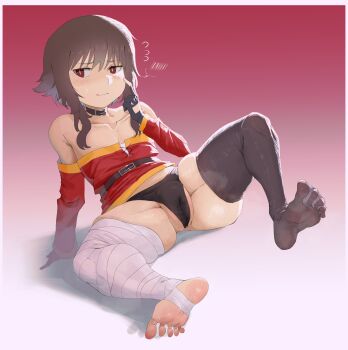 black_panties blush kono_subarashii_sekai_ni_shukufuku_wo! kyokeer megumin panties spread_legs thick_thighs thighs underwear