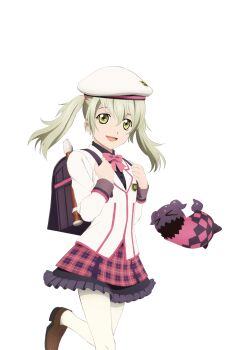 Rule 34 | 1girl, alternate hairstyle, artist request, bag, beret, black shirt, black skirt, blonde hair, bow, brown shoes, cowboy shot, creature, doll, elize lutus, elize lutus (school uniform), flute, game cg, green eyes, hat, holding strap, instrument, jacket, lace, lace-trimmed skirt, lace trim, looking at viewer, medium hair, multicolored skirt, official alternate costume, official art, open mouth, pantyhose, pink bow, pink skirt, plaid clothes, plaid skirt, purple bag, purple skirt, recorder, school bag, school emblem, school uniform, shirt, shoes, skirt, smile, solo, standing, standing on one leg, tales of (series), tales of asteria, tales of xillia, third-party source, transparent background, twintails, white hat, white jacket, white pantyhose