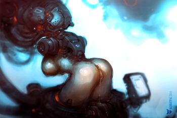 1girl amputee anus armless_amputee artist_logo artist_name ass bent_over breasts commentary cum cum_in_pussy cum_overflow cumdrip cyberpunk cyborg dated double_amputee english_commentary large_breasts logo machine mechabare mechanical_arms mechanical_head monitor neurodyne original public_use pussy science_fiction sketch solo torso wire