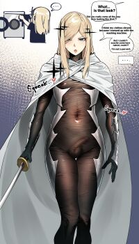 ... 1boy 2025 absurdres accidental_exposure accidental_pervert belly blonde_hair blue_eyes blush bodysuit boots bulge cape cloak commentary_request covered_erect_nipples covered_navel embarrassed english_text erection erection_under_clothes expressionless gauntlets gradient_background heart highres holding holding_sword holding_weapon in_(ain) katana knees_together_feet_apart korean_commentary long_hair looking_at_viewer male_focus navel ninja nipples one-punch_man open_mouth pale_skin penis see-through_clothes senkou_no_flash shiny_clothes shiny_skin simple_background skin_tight skinny solo solo_focus sound_effects standing stomach sweat sweatdrop sword testicles thighs tight_clothes transparent trap undersized_clothes wardrobe_error wardrobe_malfunction weapon white_cape wide_hips