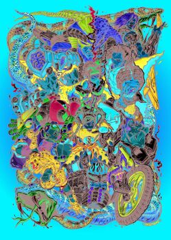 Rule 34 | 4girls, 6+boys, armor, armored dress, bahn, bicycle, big mahler (fighting vipers), biker clothes, black hair, blonde hair, blue eyes, brown eyes, camouflage, charlie (fighting vipers), clenched teeth, dark-skinned female, dark-skinned male, dark skin, dress, emi (fighting vipers), fang, fangs, fighting vipers, fighting vipers 2, frown, gauntlets, goggles, goggles on head, grace (fighting vipers), guitar, hat over eyes, helmet, hidden eyes, highres, honey (fighting vipers), horns, imai toonz, instrument, jane (fighting vipers), lace, lace ribbon, long hair, mahler (fighting vipers), mechanical horns, multiple boys, multiple girls, muscular, muscular female, muscular male, official art, open mouth, orange hair, picky (fighting vipers), ponytail, poster (medium), raxel (fighting vipers), red background, sanman (fighting vipers), sega, short hair, shoulder armor, simple background, skateboard, smile, snake, spitting, sticker, sticker on face, stuffed animal, stuffed toy, teddy bear, teeth, tokio (fighting vipers), toothpick, torn clothes, torn sleeves, twintails, unusual pupils