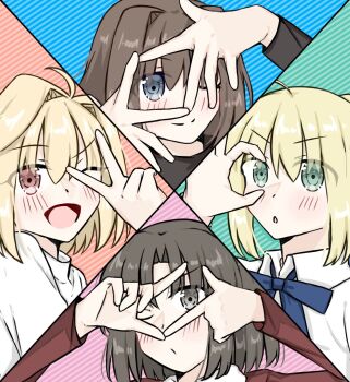 02surume 4girls aozaki_aoko arcueid_brunestud artoria_pendragon_(fate) black_hair blonde_hair blue_eyes brown_hair fate_(series) green_eyes kara_no_kyoukai long_hair multiple_girls red_eyes ryougi_shiki saber_(fate) tsukihime type-moon