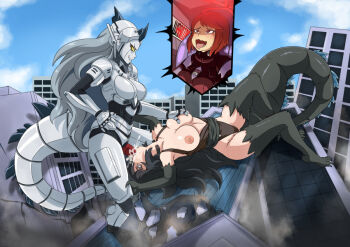1futa 1girl cum cum_in_mouth cyborg fellatio futa_with_female futanari godzilla godzilla_(series) godzilla_against_mechagodzilla grabbing_another&#039;s_breast groping japan_self-defense_force kaiju kiryu_(godzilla) mecha mechagodzilla military monster_girl oral rape robot robot_girl the_dark_mangaka toho weapon yashiro_akane