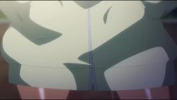 1girl animal_hood animated bare_legs breasts brown_eyes brown_hair censored green_hoodie highres hood hood_up hoodie katou_mio_(seika_jogakuin_kounin_sao_ojisan) looking_at_viewer naked_hoodie night nipples open_clothes open_hoodie outdoors park pussy seika_jogakuin_kounin_sao_ojisan sound tagme tan tanline video