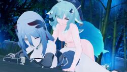 1futa 1girl 3d age_difference ahoge animal_ears animated arm_grab ass blush bouncing_breasts breasts choker corset cum cum_on_ass cum_on_body ejaculation elbow_gloves feathers forest fox_ears fox_girl fox_tail futa_with_female futanari ghost gloves green_hair grey_hair hanya_(honkai:_star_rail) hat honkai:_star_rail honkai_(series) huohuo_(honkai:_star_rail) large_breasts lluanhyperzero loli moaning multicolored_hair nature night nipples nude onee-loli outdoors prone_bone scared sex sex_from_behind sidelocks small_breasts sound tagme tail testicles thighs two-tone_hair video white_hair yin_yang yin_yang_hair_ornament